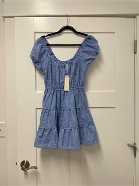 Altar'd state Alexa eyelet puff sleeve dress XS NWT